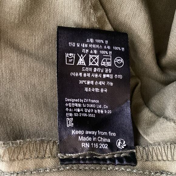 Zadig & Voltaire Jewel Grunge Olive Green Cotton Canvas Utility Skirt 36 S - Picture 7 of 9